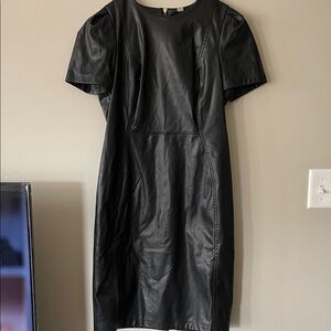 Calvin Klein Black Midi Leather Dress